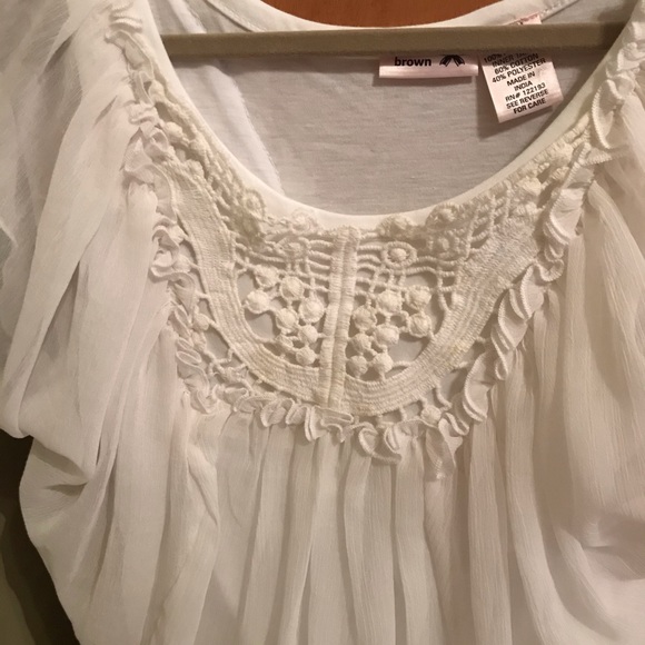 Scooter Brown Girls Gorgeous White Blouse 7/8 Sm - Picture 2 of 7